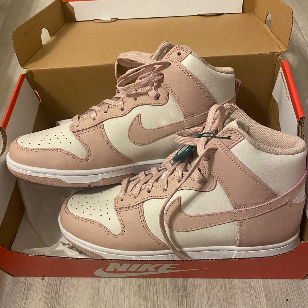 W Nike Dunk High Phantom/Pink Oxford-White